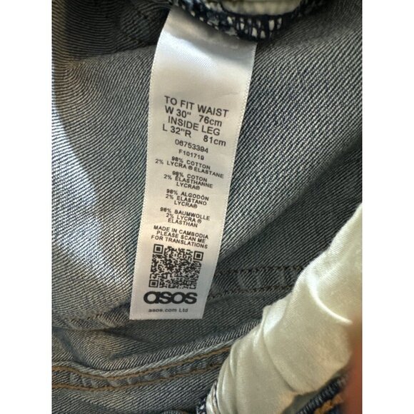 ASOS Mens Medium Wash Slim Fit Jeans 30x32 - Picture 3 of 3